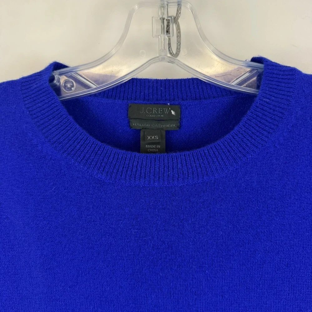 J.Crew Collection Italian Cashmere Sweater Crewneck Royal Blue Women’s XXS‎